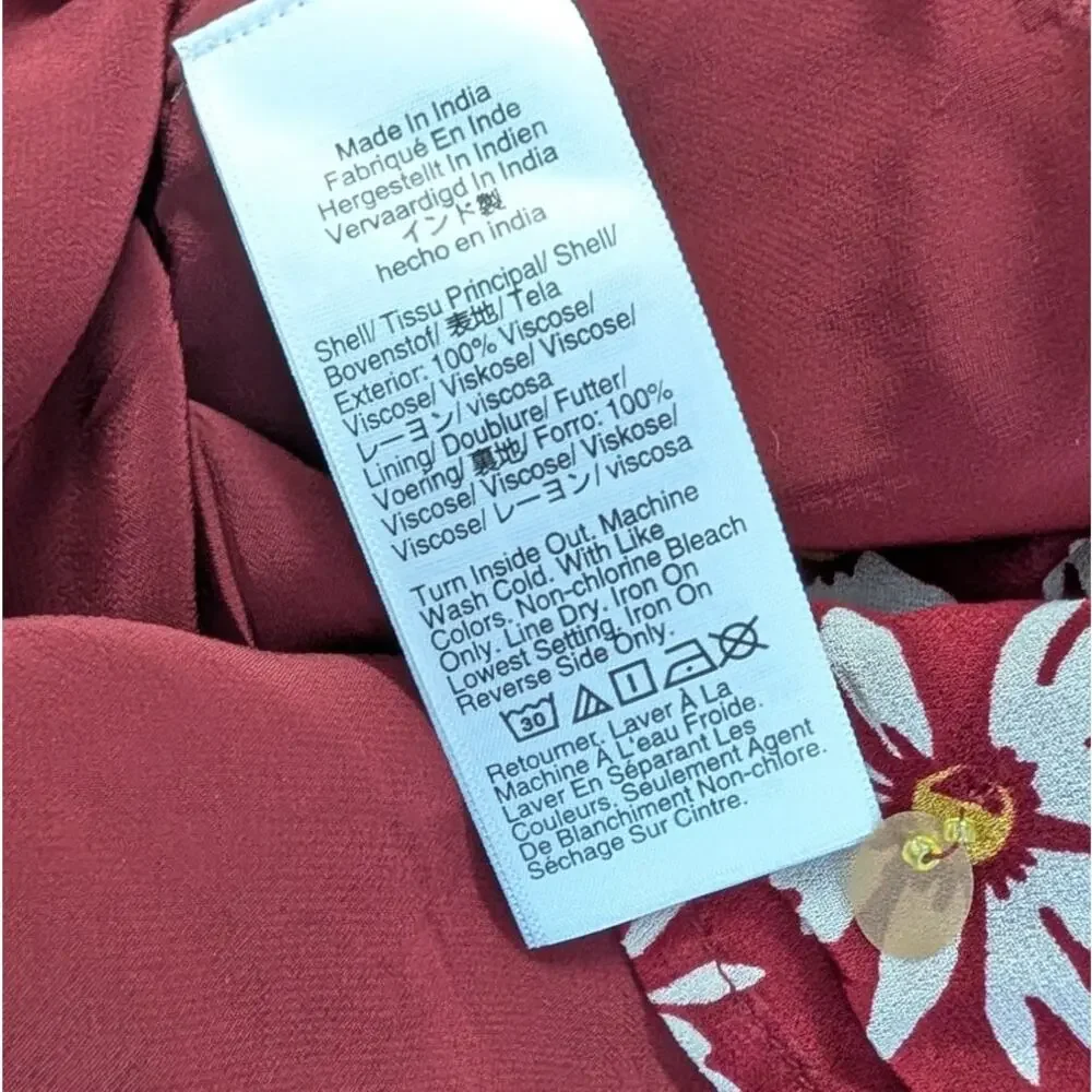 J.Crew Collection Slip Daisy Midi Dress CI660 Womens 6 Burgundy Sleeveless NWT